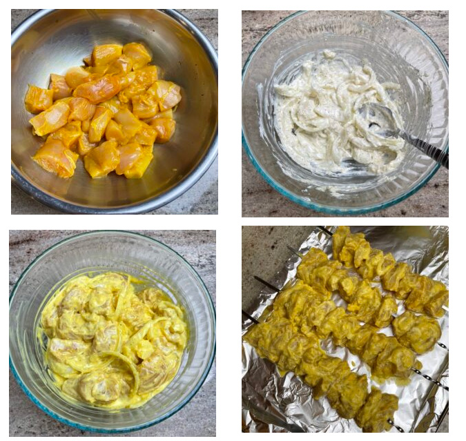 A recipe of Saffron-Yogurt Persian chicken kebab 